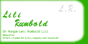 lili rumbold business card